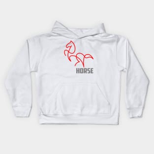 RED LINE HORSE Kids Hoodie